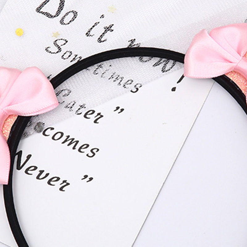 Băng Đô Cài Tóc Hình Tai Mèo Hoạt Hình Thắt Nơ Mới Lạ Cho Nữ