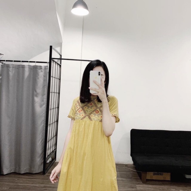 Đầm zara thêu baby doll