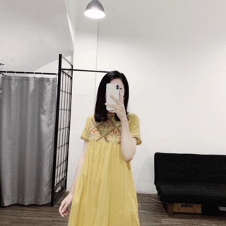 Đầm zara thêu baby doll