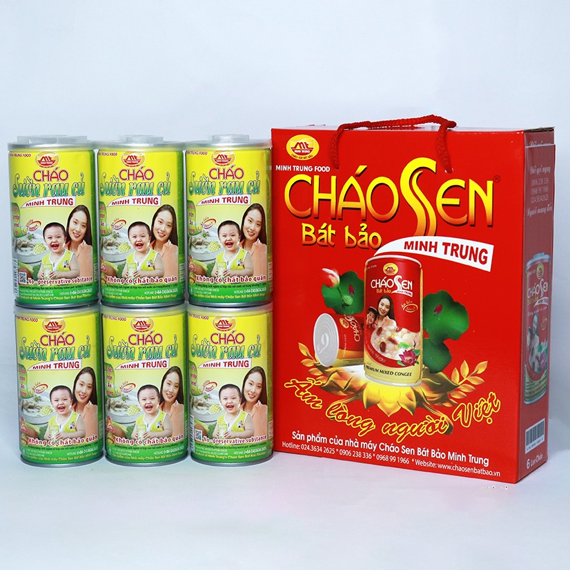 Cháo Sườn Rau Củ Minh Trung lốc 6 lon - CHAOSUONRAUCU 6