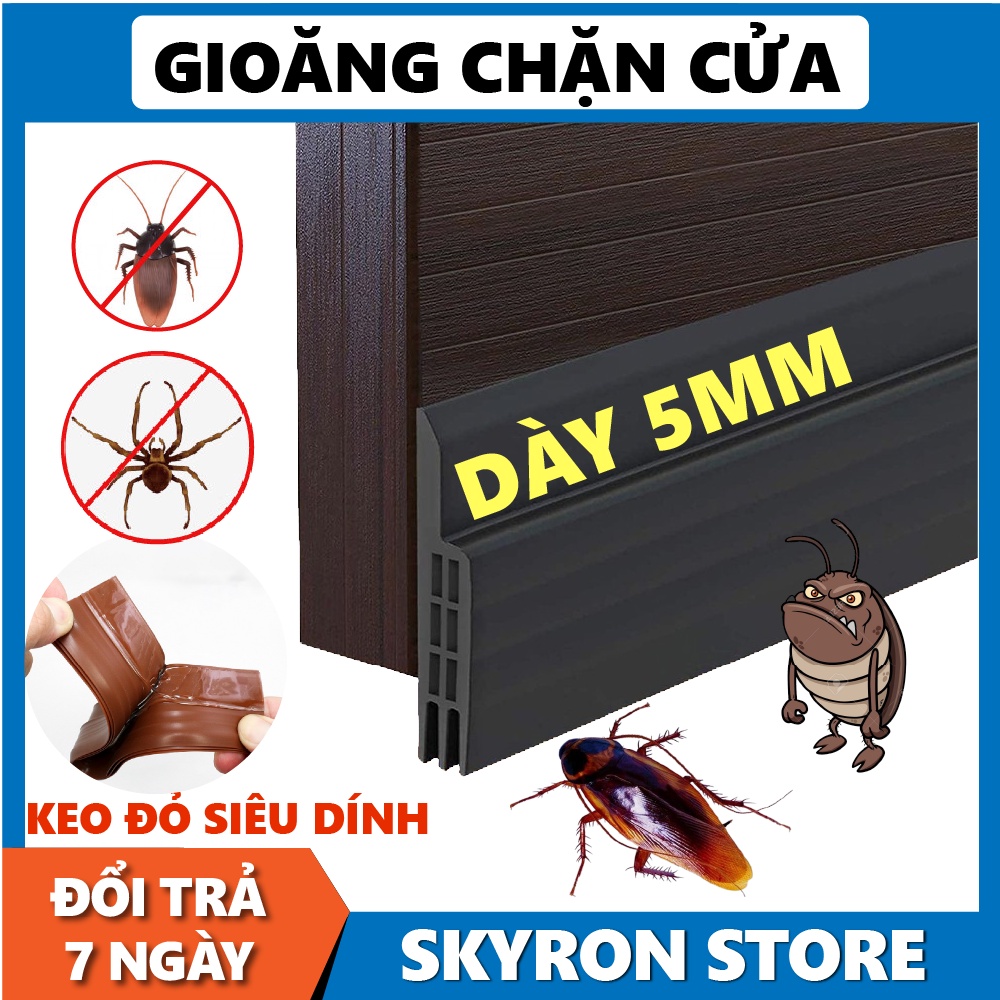 Thanh dán chặn khe cửa, ron dán chân cửa chống côn trùng khói bụi tiếng ồn cách âm dữ nhiệt máy lạnh SKYRON