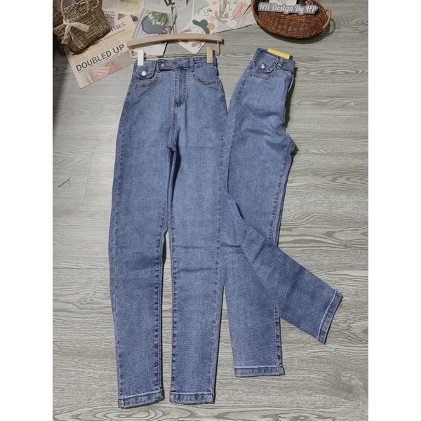 Quần jeans quai 2 khuy nắp túi