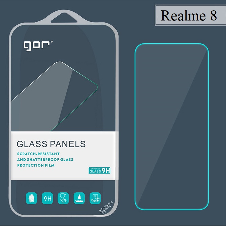 Kính cường lực Gor Realme 8 Pro, Realme 8, Realme 8 5G Trong Suốt Cao Cấp, 9H/ Vát 2.5D - Chính hãng Gor +