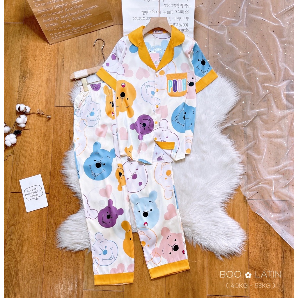 (ĐÙI + TNQD + TAY DÀI ) ĐỒ BỘ LATIN CAO CẤP BOO BOO MẪU GẤU POOH CUTE (40-58KG)
