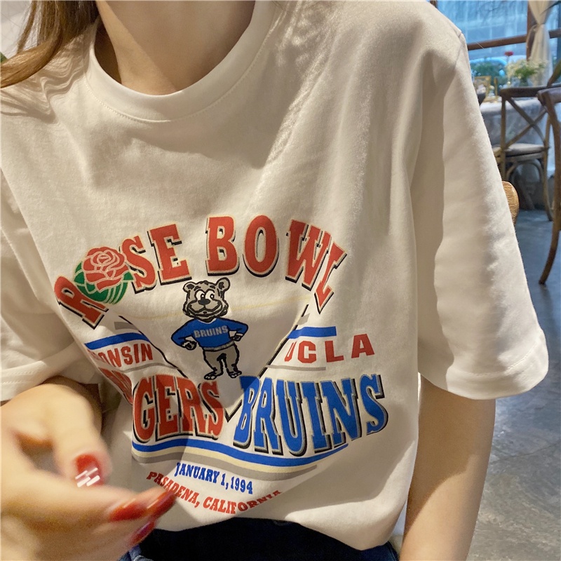 NRVP Áo Thun Nữ Tay Ngắn In Hình Phong Cách Hàn Quốc Thời Trang Mùa Hè 2022