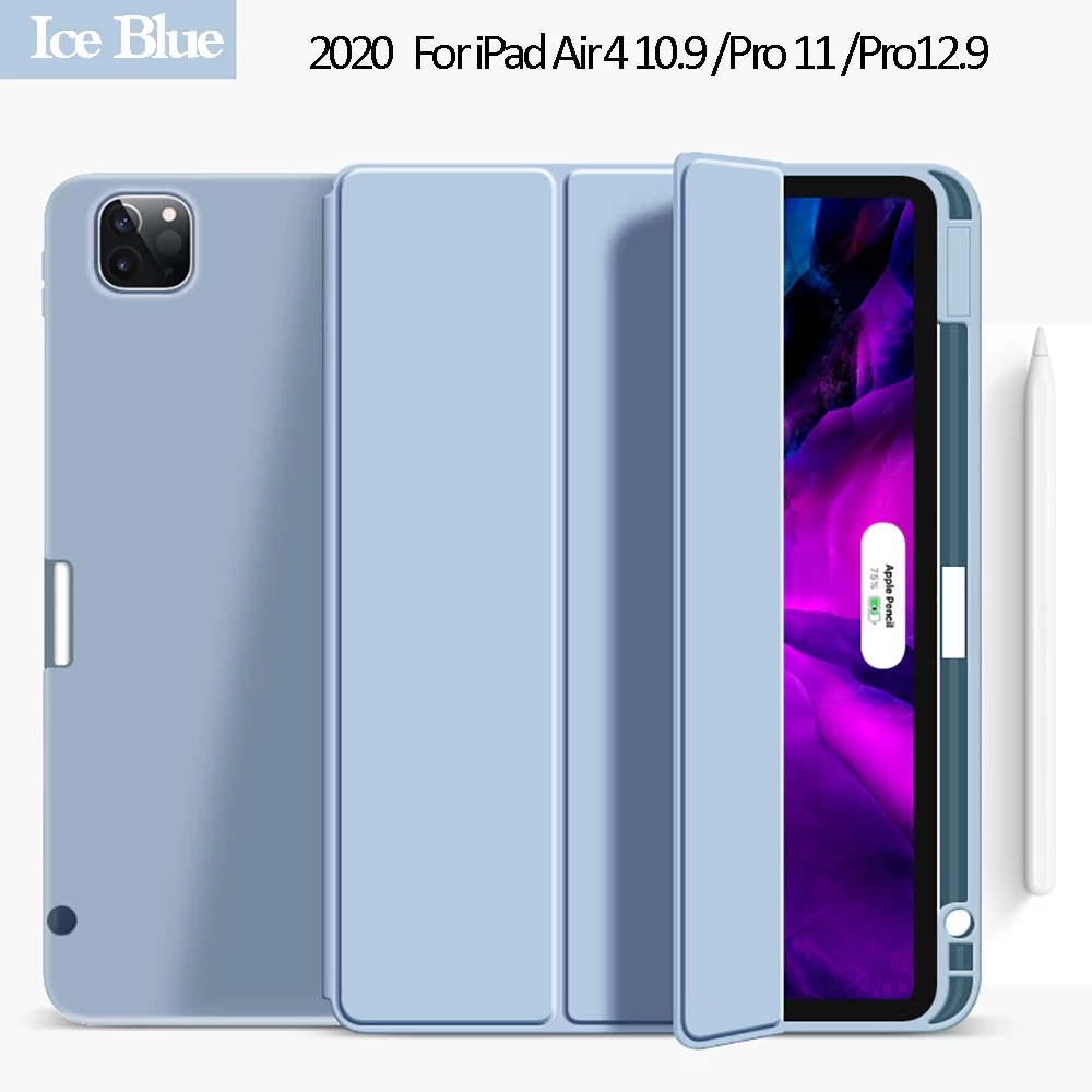 Bao da máy tính bảng nắp gập siêu mỏng cho Ipad Pro 11 2021 2020 2018 Pro 12.9 Air 4 10.9