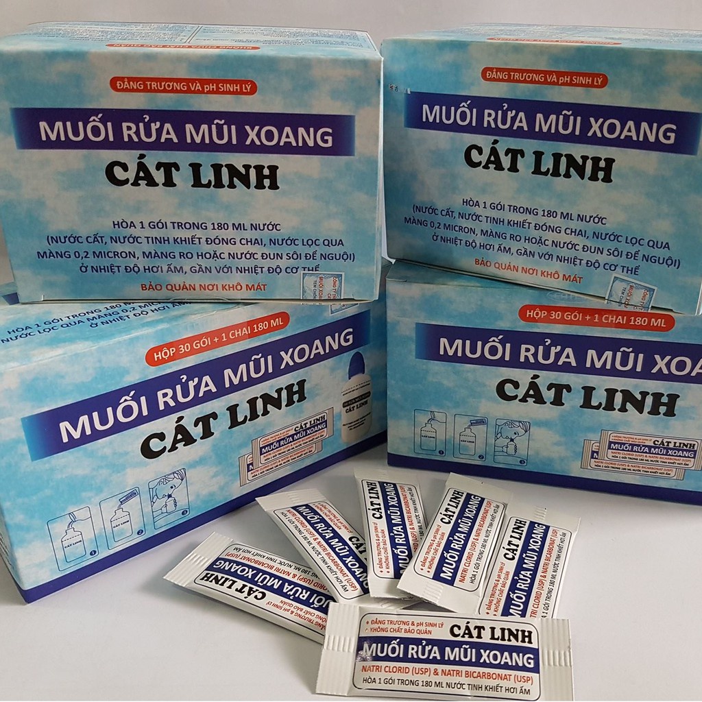 MUỐI RỬA MŨI XOANG CÁT LINH, Giúp vệ sinh mũi, làm sạch chất nhầy, giúp thông mũi - Trung Đông Pharmacy