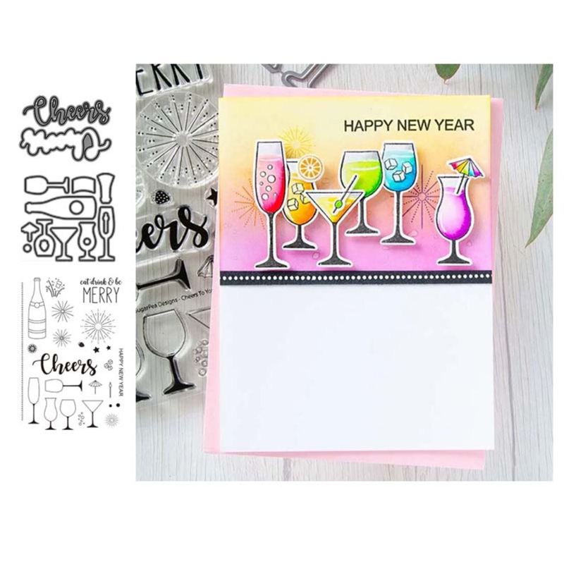 Khuôn Cắt Giấy / Thẻ Thủ Công DIY Hình Chai Rượu / Ly Rượu