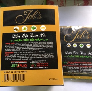 Dầu gội đen tóc thảo mộc Jeb's (bịch 30 ml)