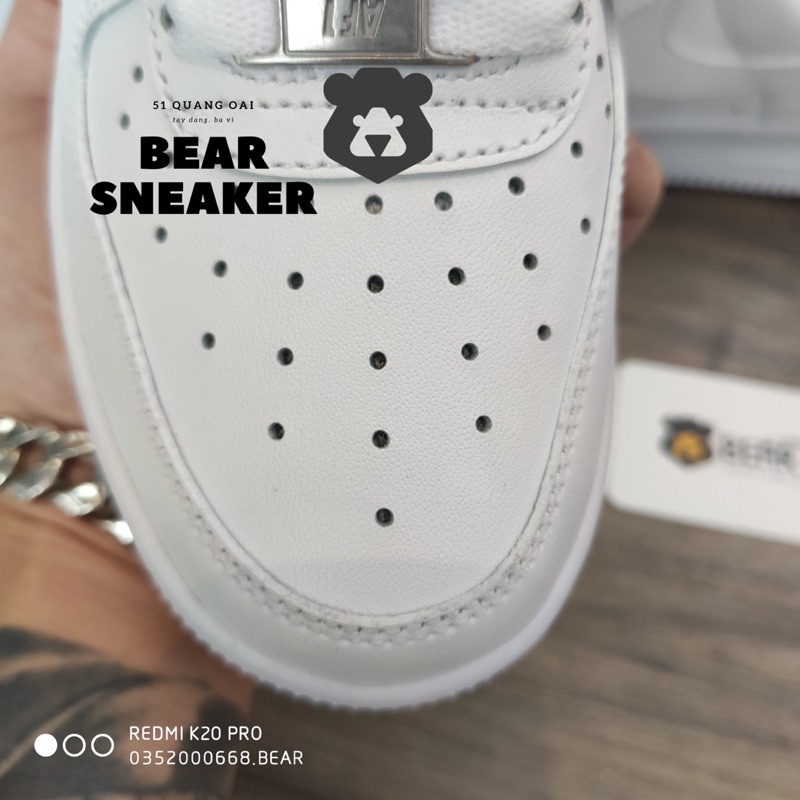 [Bear.sneaker]AF1 Air Force 1 trắng full bản BEST [Da xịn-check code lót]