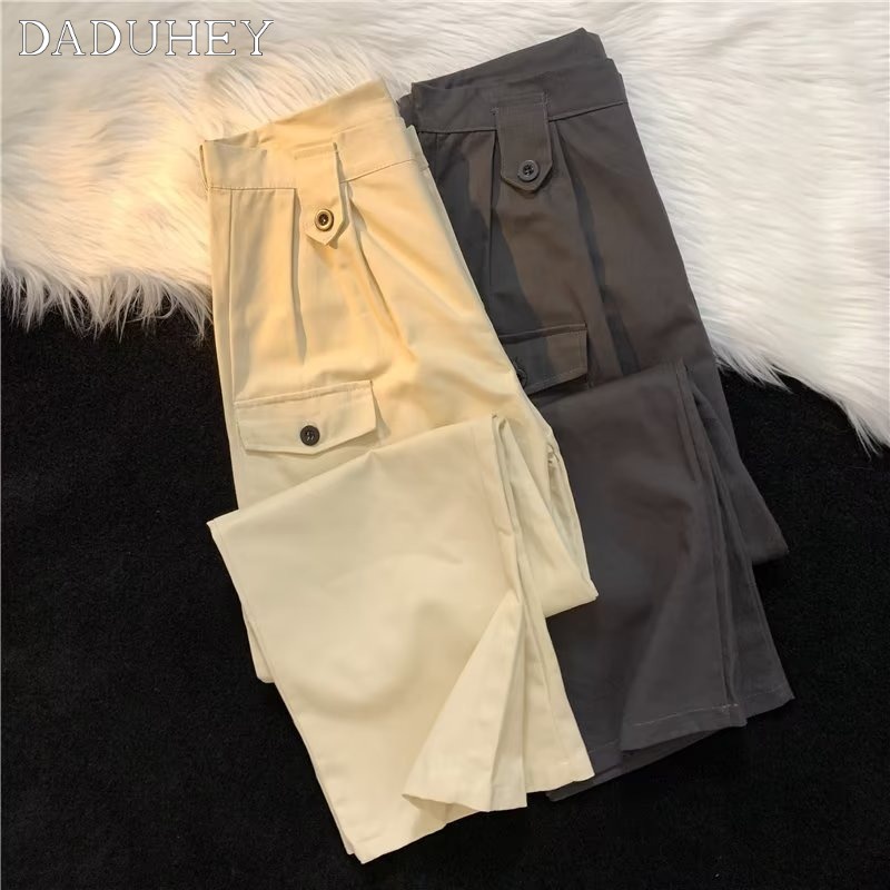 DaDuHey Men's Thin Multi-Pocket Loose Casual Pants 2022 New Fall Korean Trend Fashion Pants