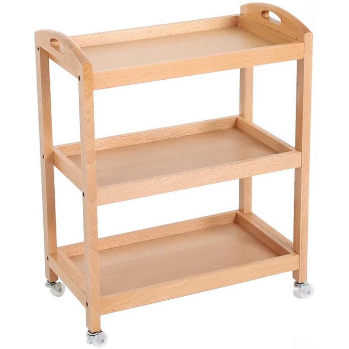 Kệ Gỗ Đa Năng Có Bánh Xe - Kệ Khay Decor Trang Trí Nhà Cửa