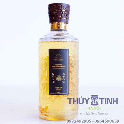 Chai thủy tinh cao cấp thân hoa văn đựng rượu dung tích 650ml nắp bi dập tiện dụng, kín chặt chống rò rỉ bay hơi rượu