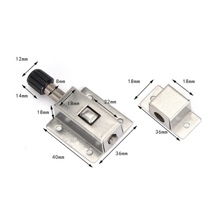 CHỐT CỬA CỐT TRÒN BẤM MỞ THÉP KHÔNG GỈ - 000596
