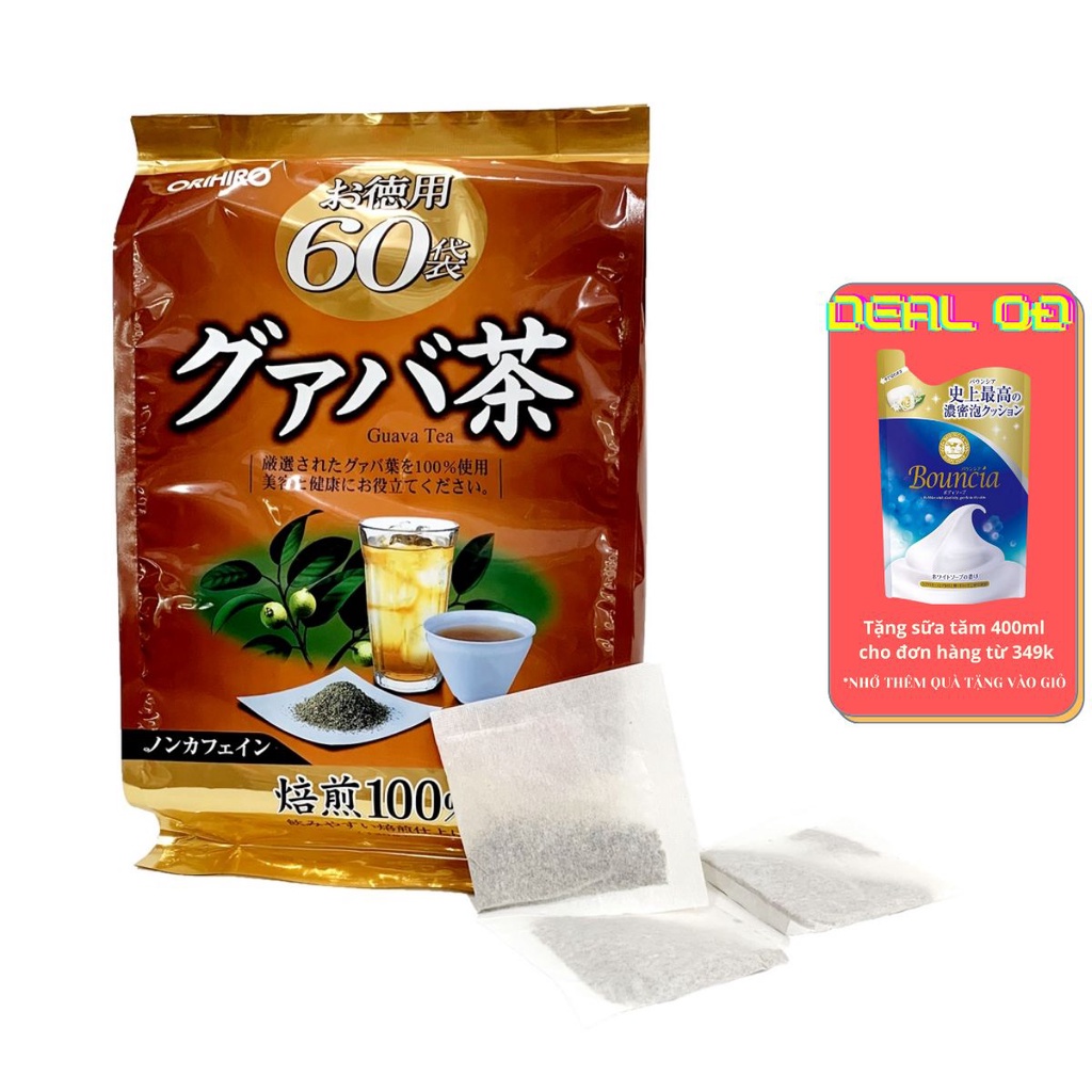 Trà ổi túi lọc hỗ trợ giảm cân Orihiro 60 gói thanh nhiệt mát gan Nhật Bản