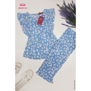 Bộ Đồ Ngủ Cánh Tiên Cúc Họa Mi Xanh - Lửng