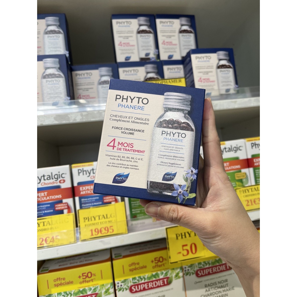 Viên uống PHYTO Phanere hỗ trợ mọc tóc hộp 120v Phytophanere