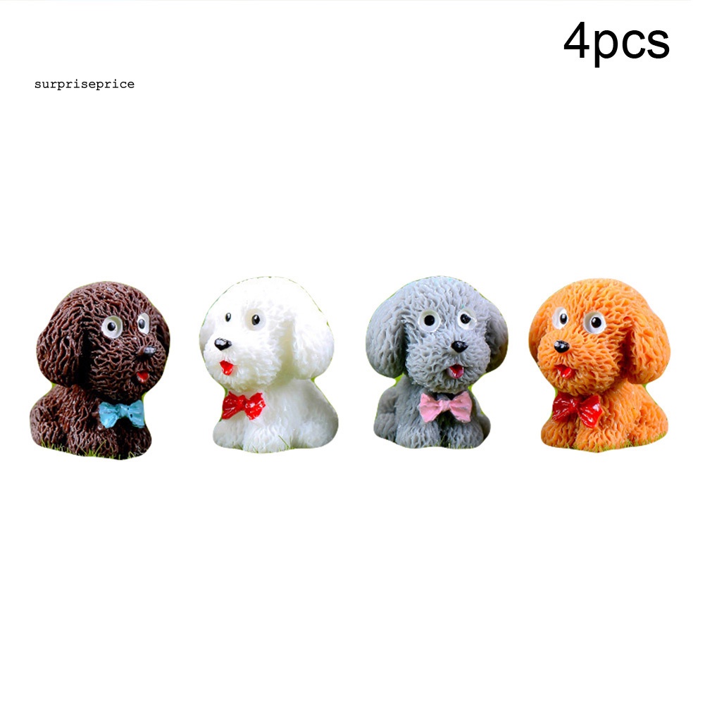 Set 4 Mô Hình Chú Chó Con Dễ Thương Dùng Trang Trí Vườn DIY