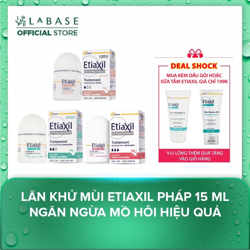 Lăn khử mùi Etiaxil Pháp 15ml khử mùi giảm mồ hôi hiệu quả [Hàng nhập khẩu chính hãng]