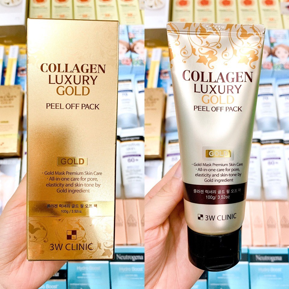 Mặt Nạ Lột Tinh Chất Vàng 3W Clinic Collagen &amp; Luxury Gold Peel Off Pack 100g Hàn Quốc