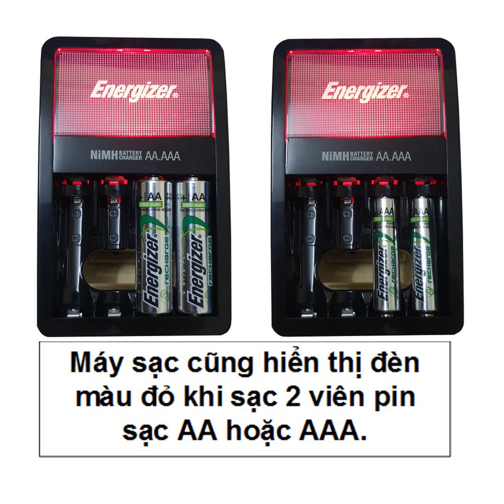 [RẺ NHẤT SHOPEE] FREESHIP TỪ 99K_Bộ máy Sạc Pin AA- AAA ENERGIZER kèm 4 viên pin sạc AA 2000 mAh chính hãng