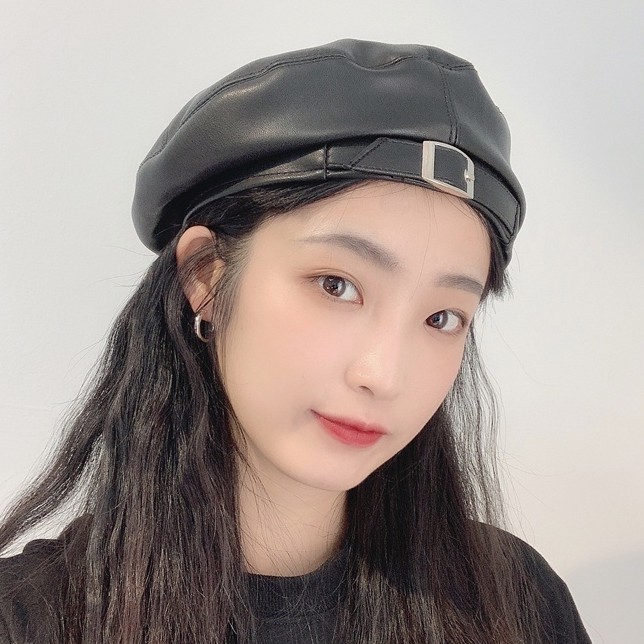 Mũ nồi phối nút sắt phong cách retro Nhật Bản thời trang thu đông dành cho nữ