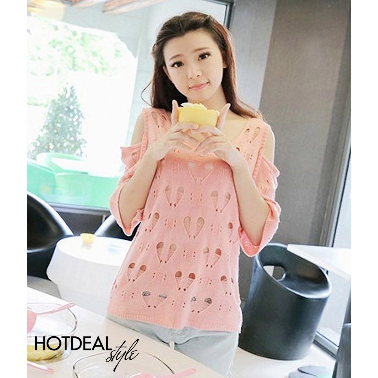 Áo Len Lưới Cổ Tròn