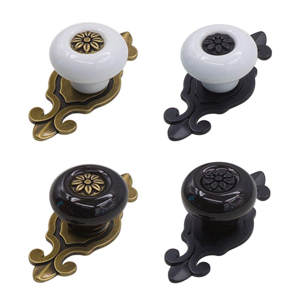 Bộ 2 Núm Tay Cầm Cửa Tủ Bằng Gốm Phong Cách Cổ Điển