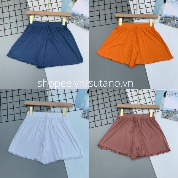 Quần short thun lạnh cạp chun - sooc mặc nhà mùa hè, Quần ngủ vải cotton mịn mát co giãn q604 sutano