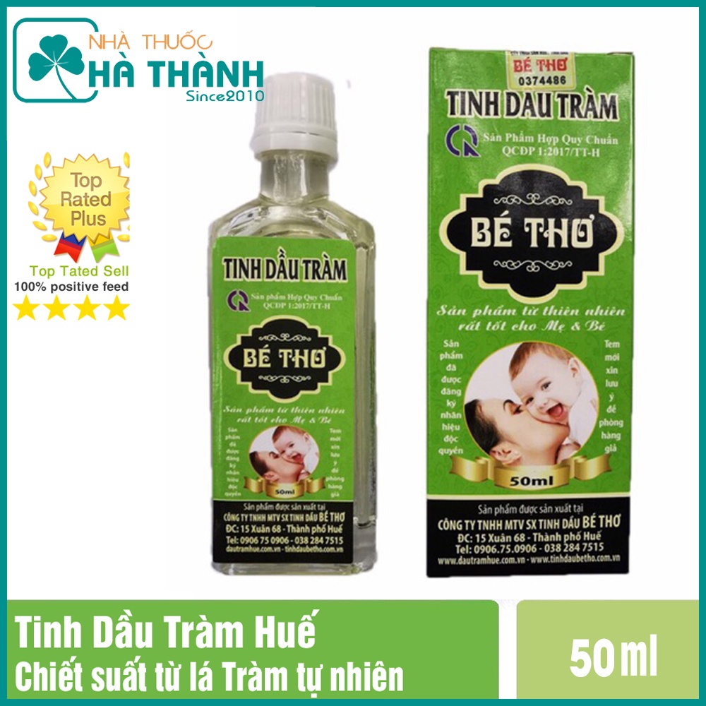 Dầu tràm huế - Mẫu bán chạy nhất (50ml) - Chính hãng Công ty Dầu Tràm Bé Thơ