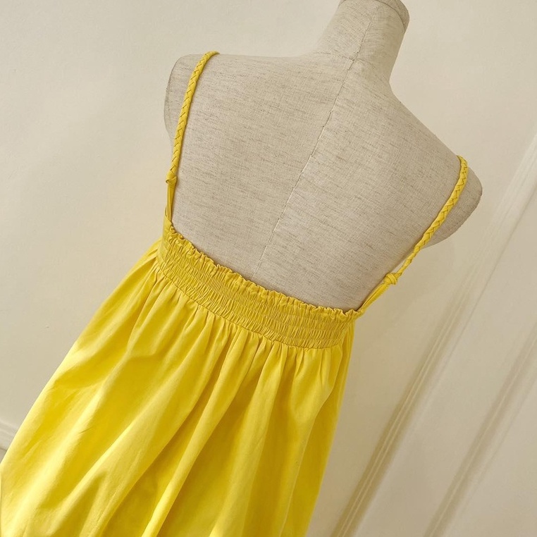 Đầm babydoll 2 dây kết bím xinh xắn màu sắc nổi bật