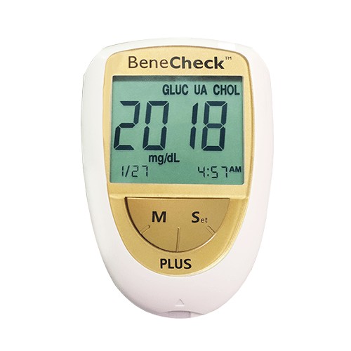 Máy đo đường huyết 3 trong 1 Benecheck Plus Máy đo đường huyết, mỡ máu, axit uric trong máu + TẶNG KÈM TÔNG ĐƠ CẮT TÓC