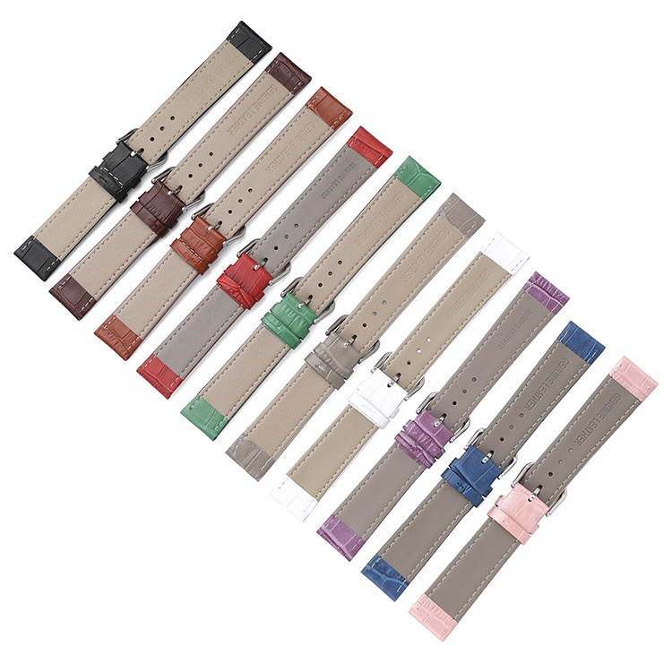 Dây Đeo Bằng Da Thật Mềm Mại Thấm Hút Mồ Hôi Phong Cách Vintage 12mm 14mm 16mm 18mm 20mm 22mm