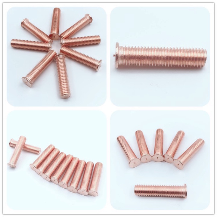 Combo 50c bulong hàn nổ M8X15, M8X20, M8X30 thép mạ đồng