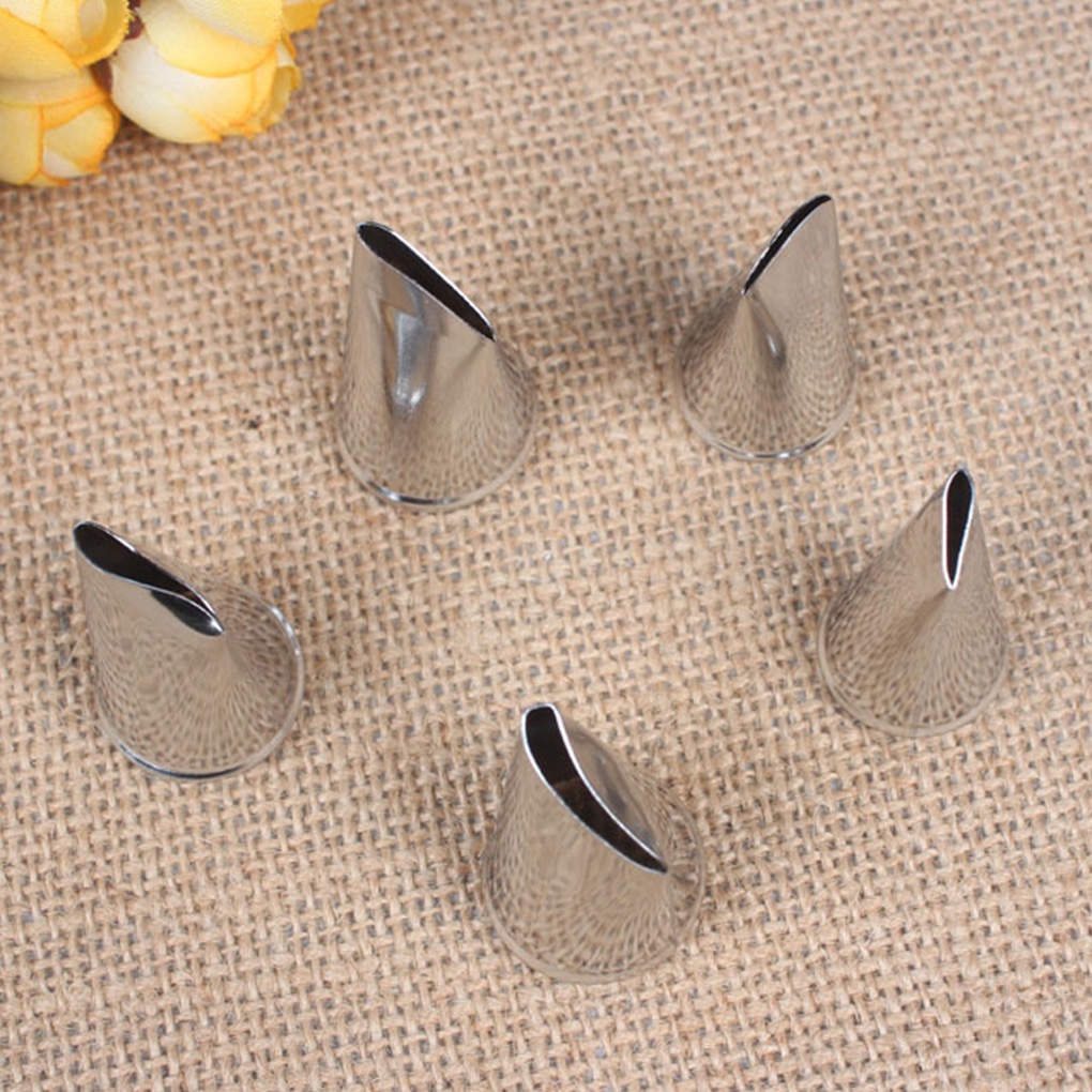 Bộ 5 Đuôi Bắt Bông Kem Tạo Hình Hoa Hồng Bằng Thép Không Gỉ