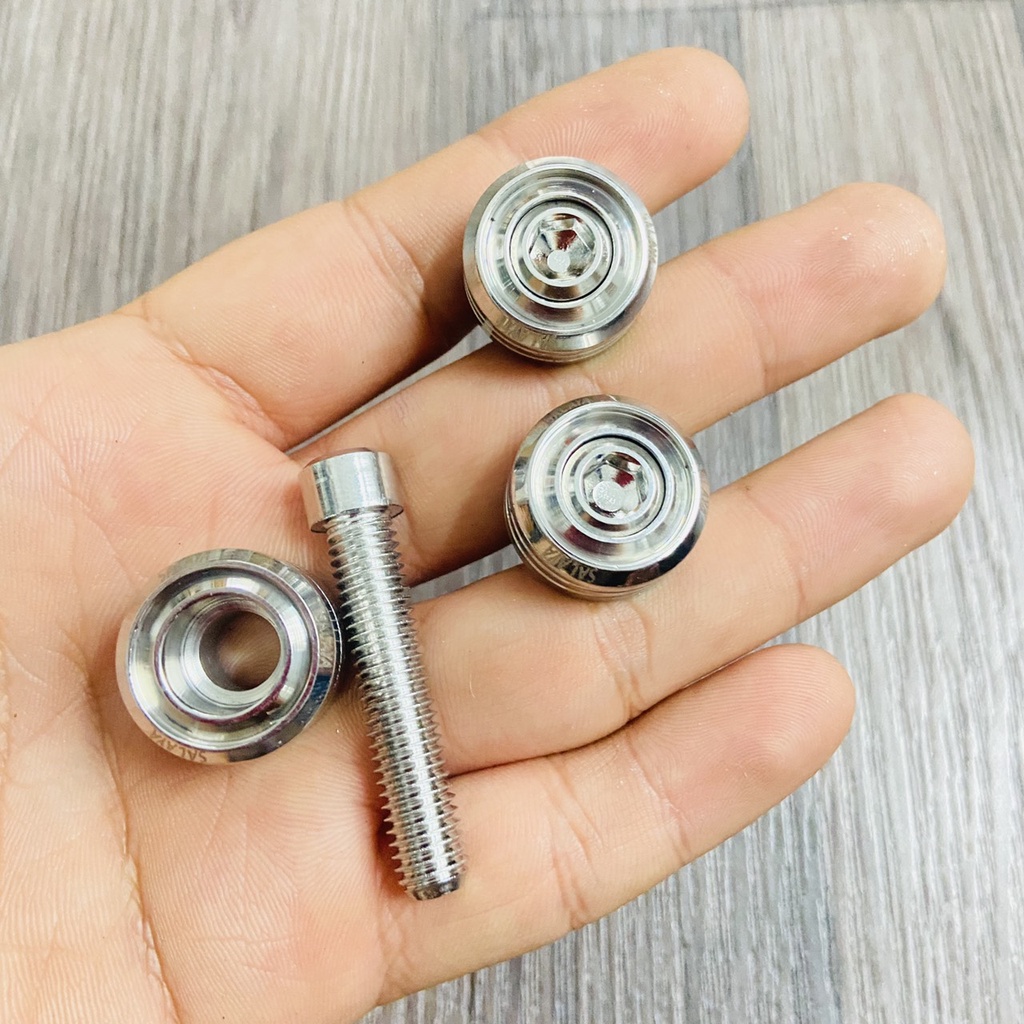 (ỐC KIỂU XE MÁY) Bộ 03 ốc khâu cảng sau xe LEAD 125, ốc gắn tay dắt sau xe LEAD 125 ốc SALAYA thái xoắn INOX 304