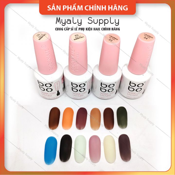 Sơn Gel Thạch BoBo Set 12 Màu Lẻ Chai