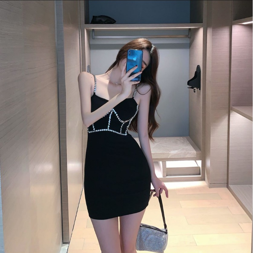 Đầm nữ dáng ôm kiểu hai dây nữ Emilyshop