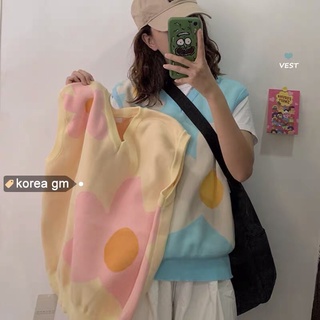 Áo gile len ulzzang phối màu