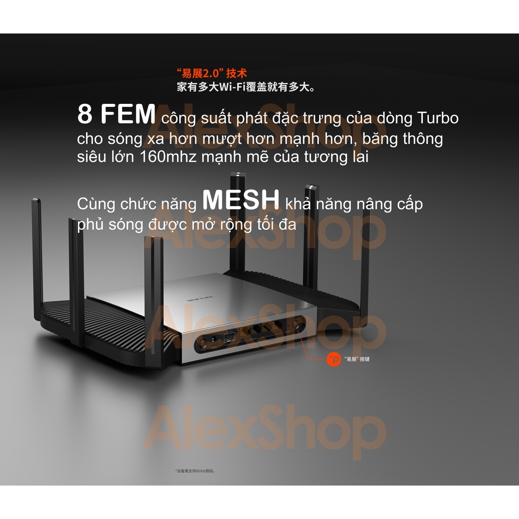 Phát WiFi 6E TP-Link XDR5480 Turbo AX5400 Mesh Hỗ Trợ 640 Người Dùng Cổng 2.5G