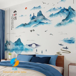 Giấy dán tường trang trí nội thất hình phong cảnh phong cách Trung Hoa