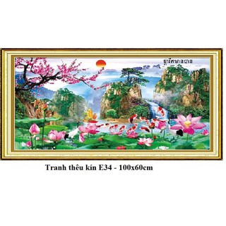 Tranh thêu chữ thập thêu kín Phong cảnh 100*60cm