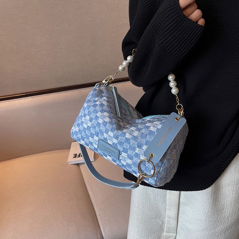 Túi đeo chéo IELGY cỡ nhỏ họa tiết sọc caro thời trang dễ phối đồ dành cho nữ