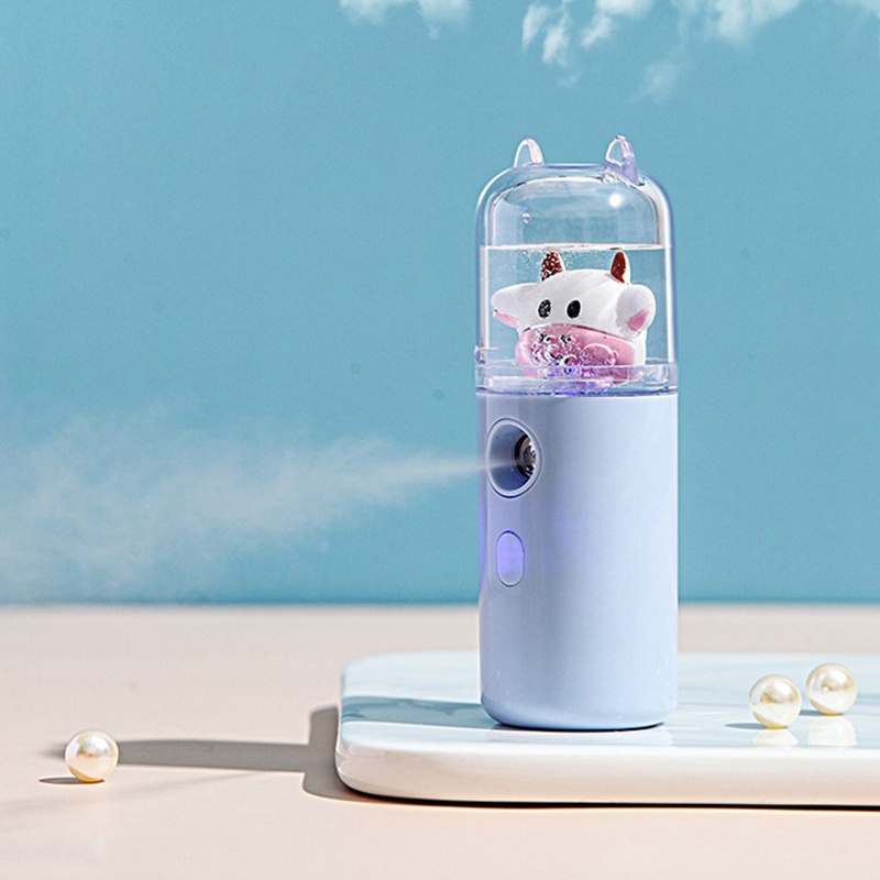 [Hàng mới về] Máy phun sương tạo độ ẩm cầm tay họa tiết động vật hoạt hình sạc cổng USB dễ thương