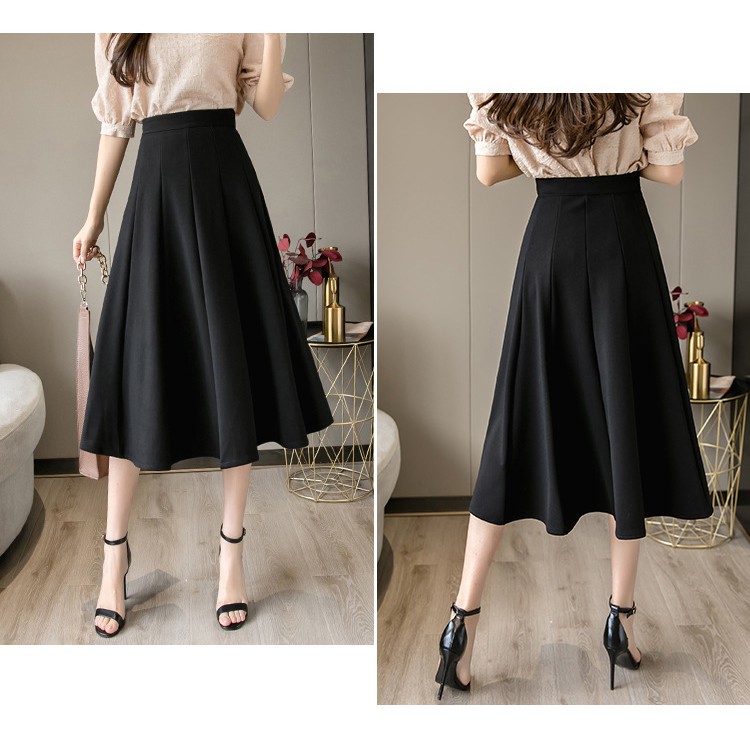 Váy dài chữ A màu đen CRXDV26