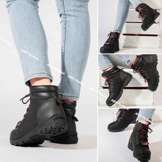 Giày Hiệu Brahma cổ cao Da Nữ Cá Tính Cao Cấp - Phượt Du Lịch Có lớp bảo vệ thép