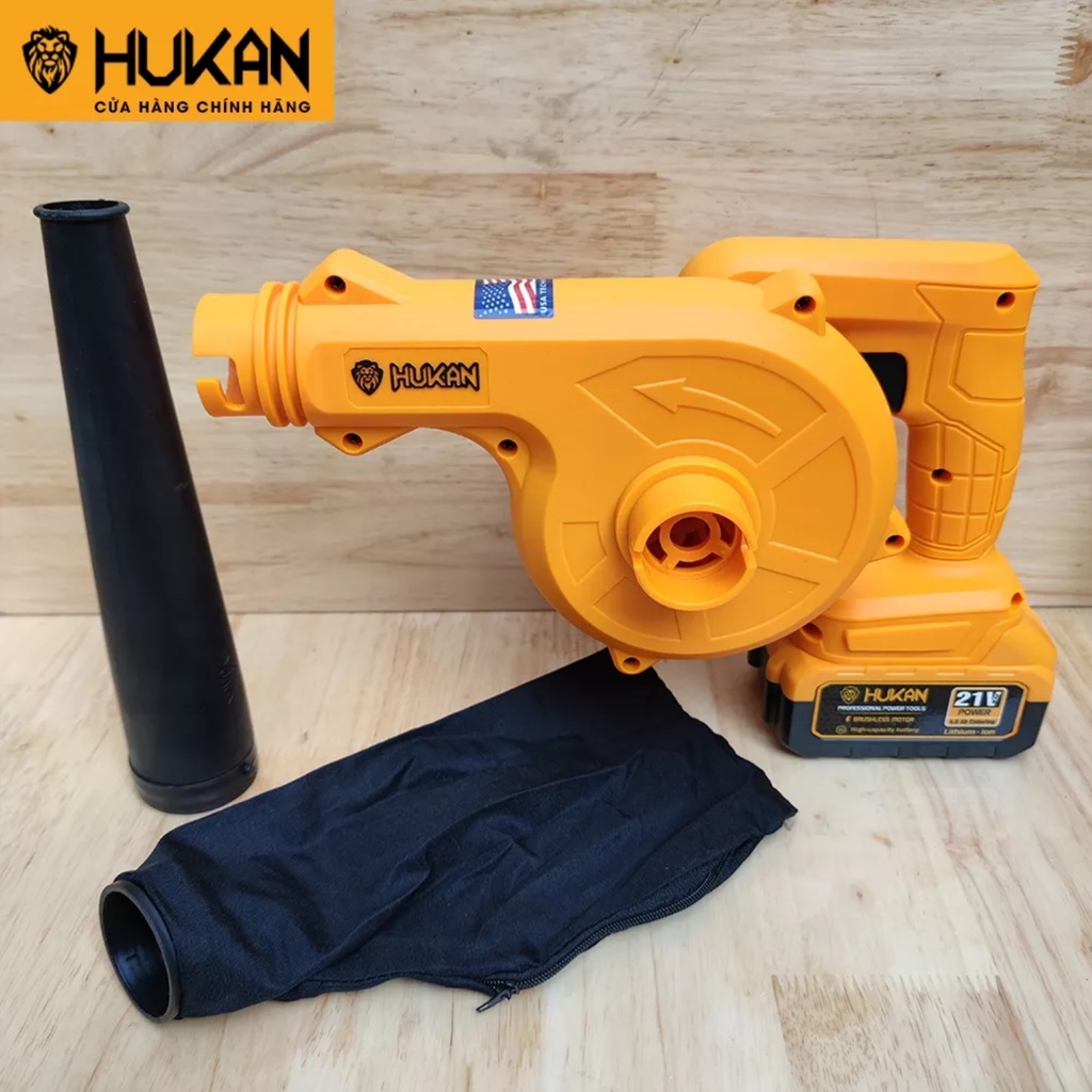 Máy hút thổi bụi chạy pin Thương hiệu HUKAN HK-HK755LION lực cực mạnh cho hiệu quả cao có bán thân máy