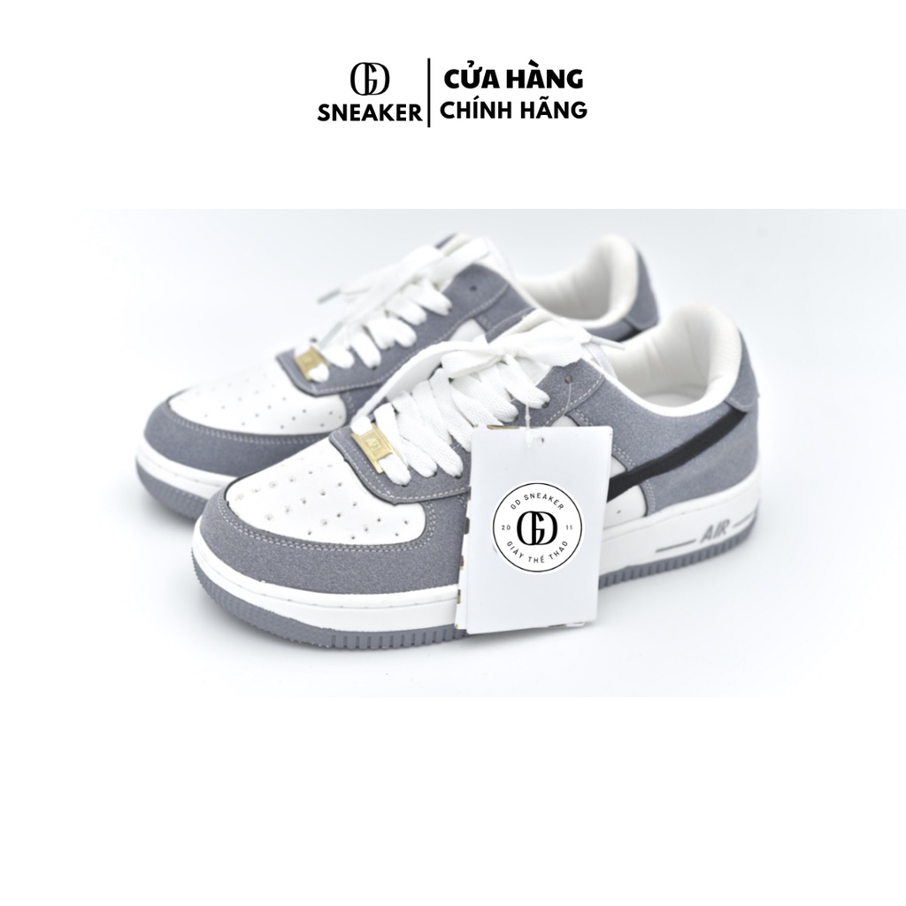 Giày Thể Thao AF1 Xám Low White Grey, Sneaker AF1 Trắng Xám Nam Nữ Cổ Thấp Cao Cấp gd sneaker1111