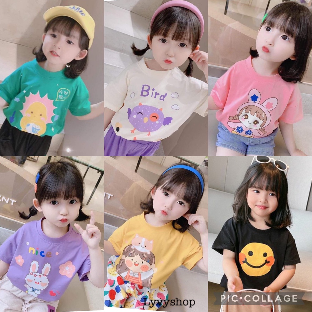 Lyvyshop -  Áo thun cộc tay bé trai, bé gái siêu dễ thương từ 09-28kg