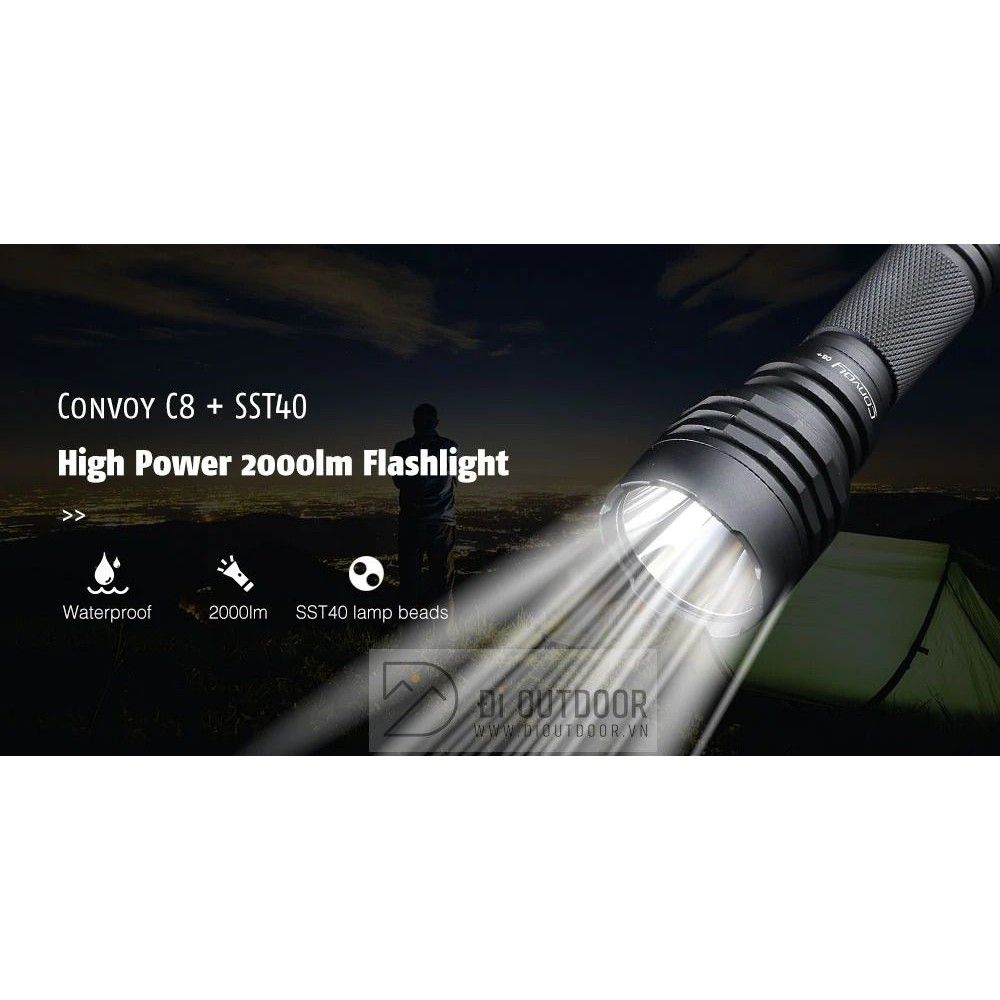 Đèn Pin Convoy C8 – LED Luminus SST40 -2000Lumens